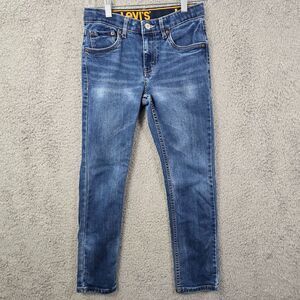Levi's 510 Boys Skinny Jeans Size 12 REG W26 X L27 Mid Rise Blue Denim